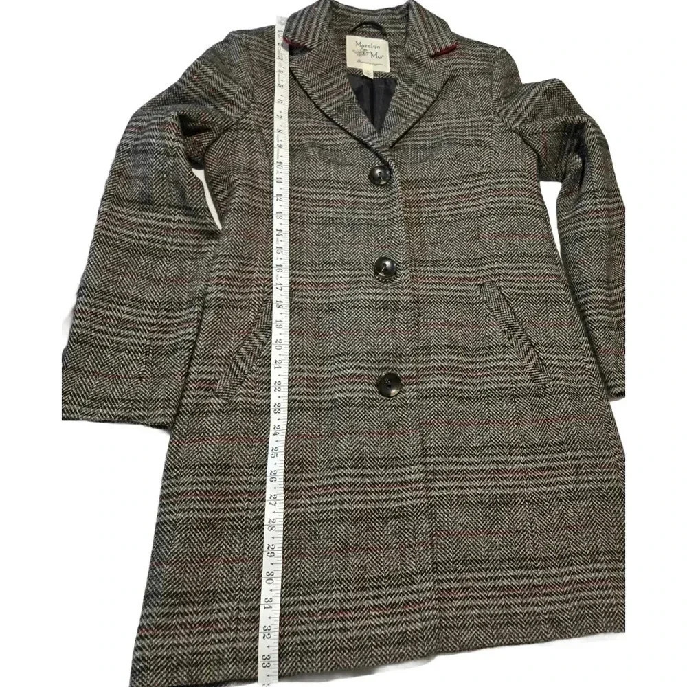 Maralyn & Me Women's Herringbone Long Coat - Picture 11 of 15
